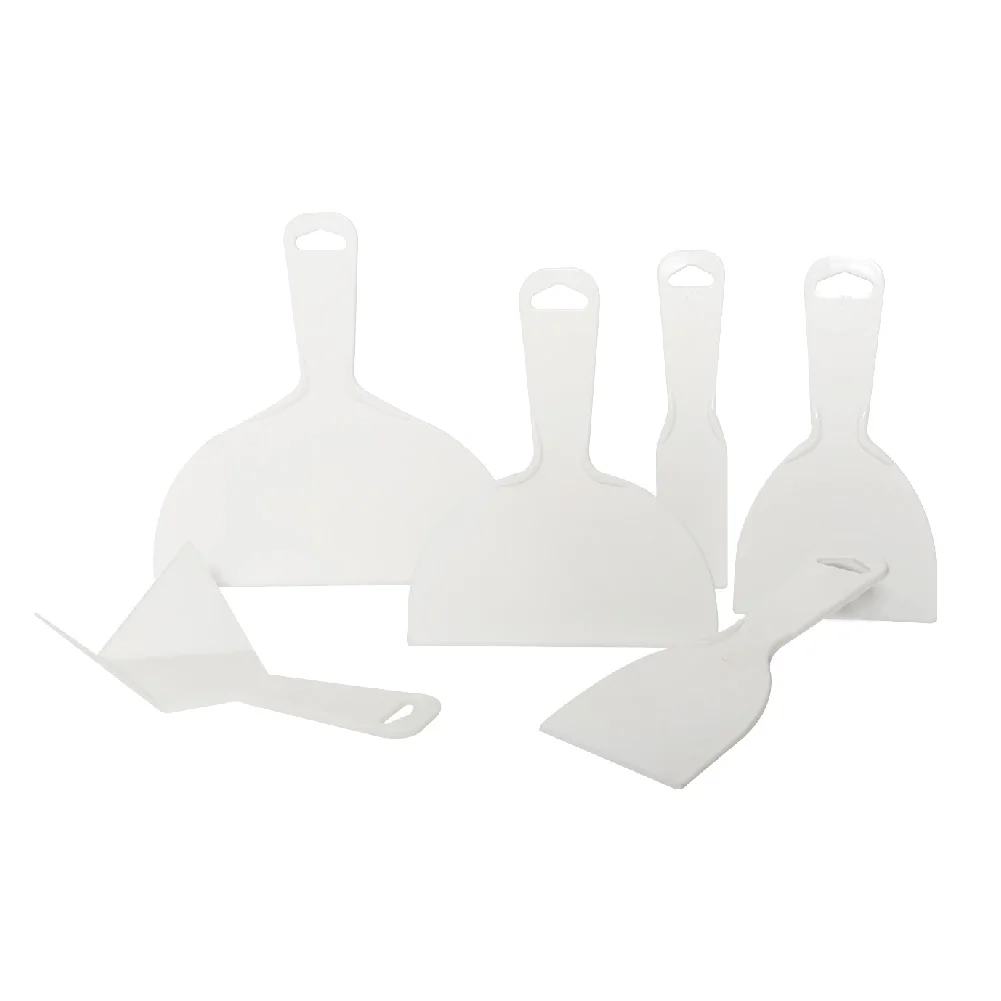 white flat long  7 inch plastic razor blade scraper wallpaper paint tool set