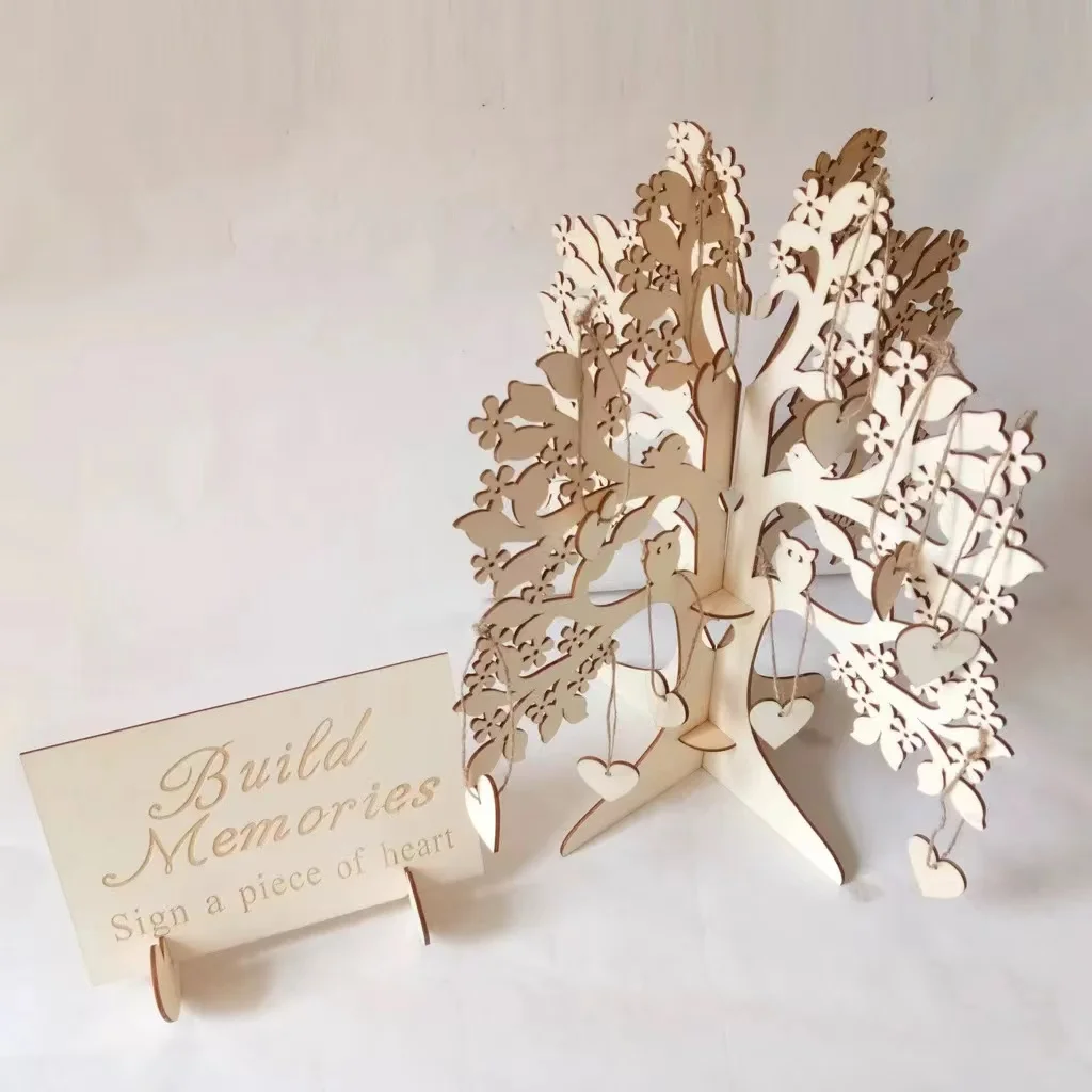 Manufacture wholesale Wooden handicraft ornaments creative wedding supplies wishing palm tree table home decoration