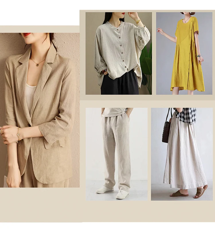 Linen fabric wholesale pure linen fabric with colorful stock color and custom digital printing