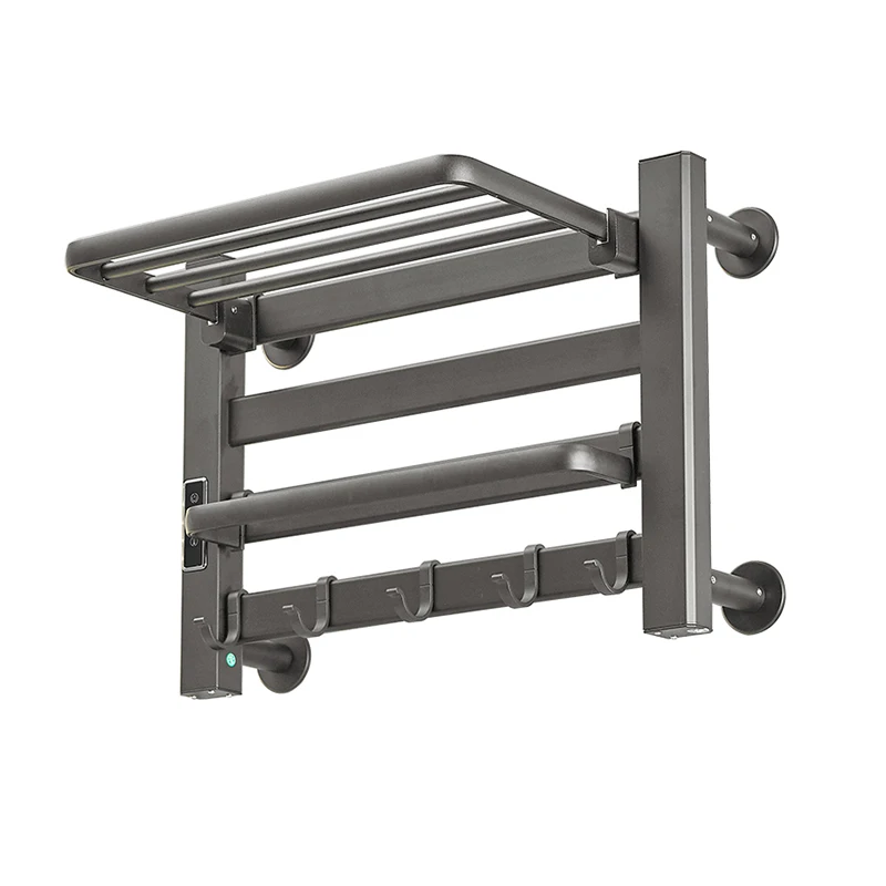 High Quality Aluminum Adjustable Temperature Non-Punch Wall Mounted Electric Heated Towel Dryer Electric Towel Rack
