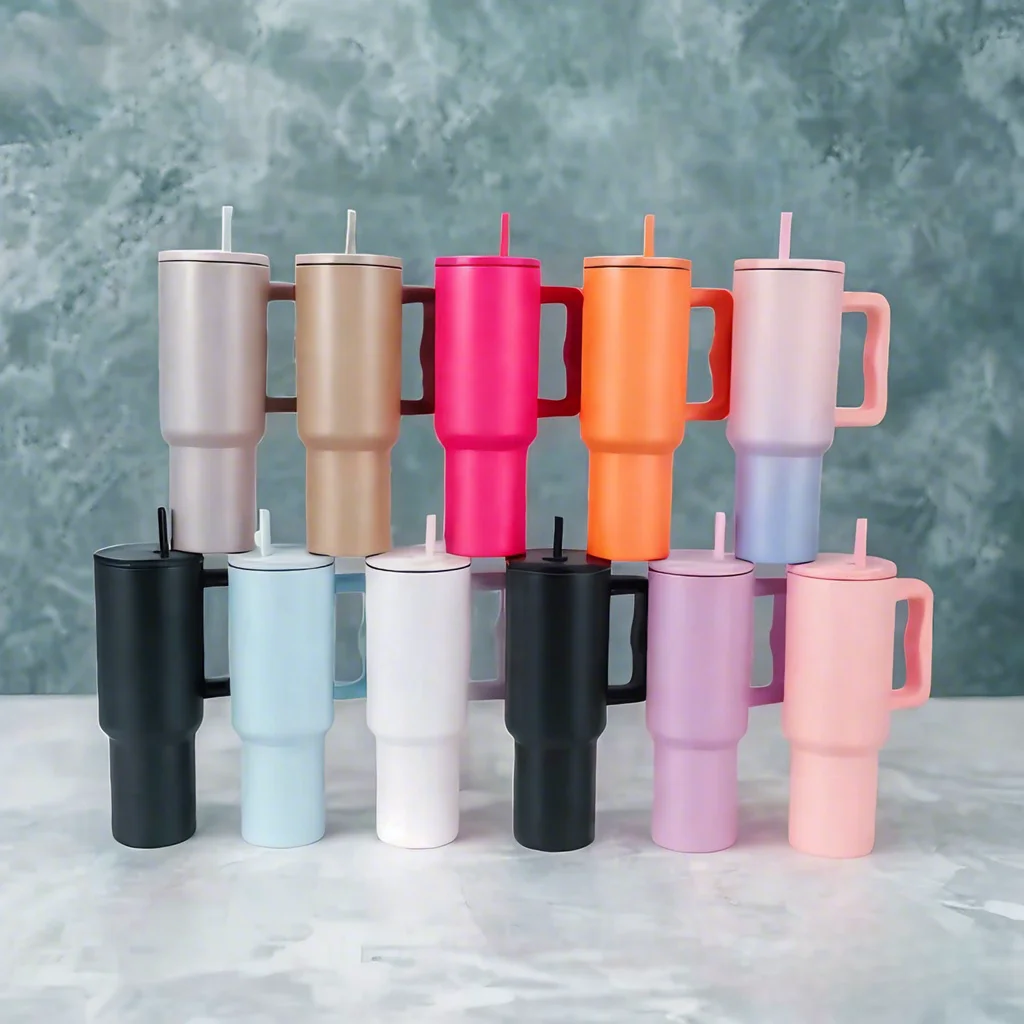 Big Mac 304 Stainless Steel Insulated 40oz Car Cup Portable Handle with Straw Third-Generation Modern Design Style Coffee Use
