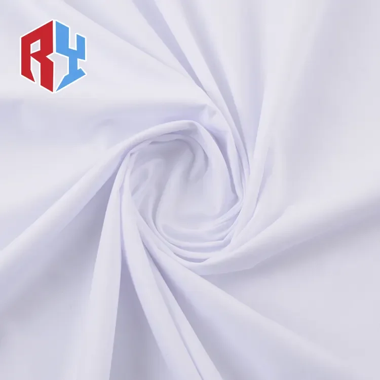 Shaoxing factory muslim mans robe fabric TOYOBO 100% spun polyester plain white arab thobe fabric