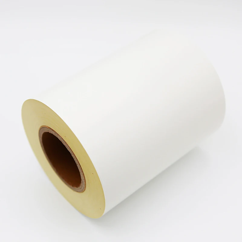 top coated semi glossy self adhesive paper Printed Barcode Printer Label Roll Thermal Sticker