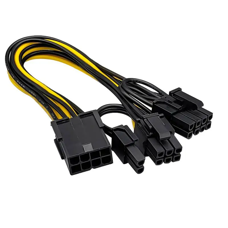 18 awg gpu splitter 8pin to dual 8pin pci extension male to female (6 2) pin graphics video card power supply cable