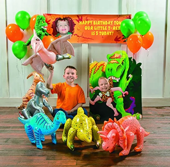 Jet Creations 51 inch Inflatable Plush  , Dinosaur World Jurassic Room Decor Party Favors Decorations