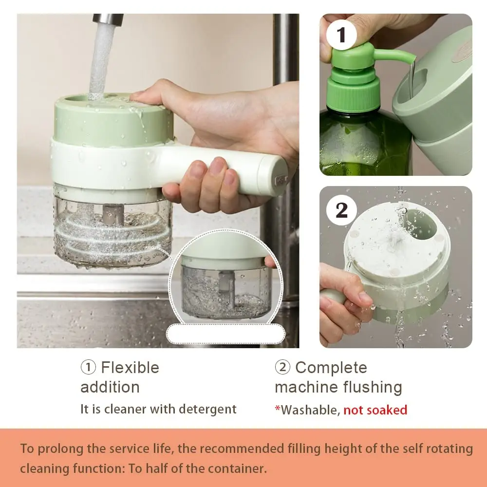 Smart Kitchen Gadgets  Electric Slicer Chopper hand held food processor Portable 4 in 1 handheld electric vegetable cutter set