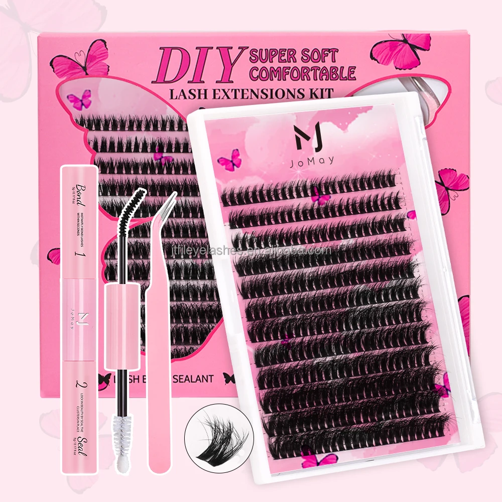 Custom 25mm Handmade Segment Lashes DIY Box Lash Cluster Kit Private Label Eyelash Clusters Tray for Makeup