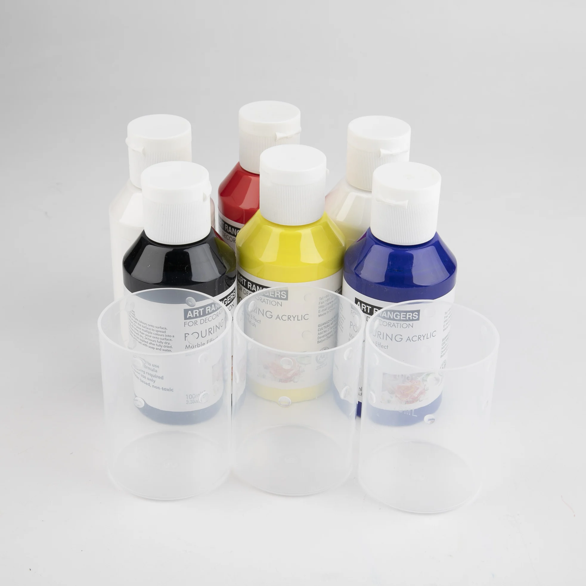 Hot-selling 6 Colors 100ml Non-Toxic Acrylic Pouring Paint Set for Kids Painting
