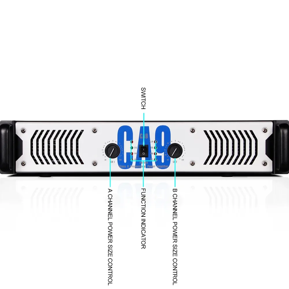 CA9 2U 2ch 750W*2 Professional Power Amplifier for Stage Performance Concert Meeting KTV Party