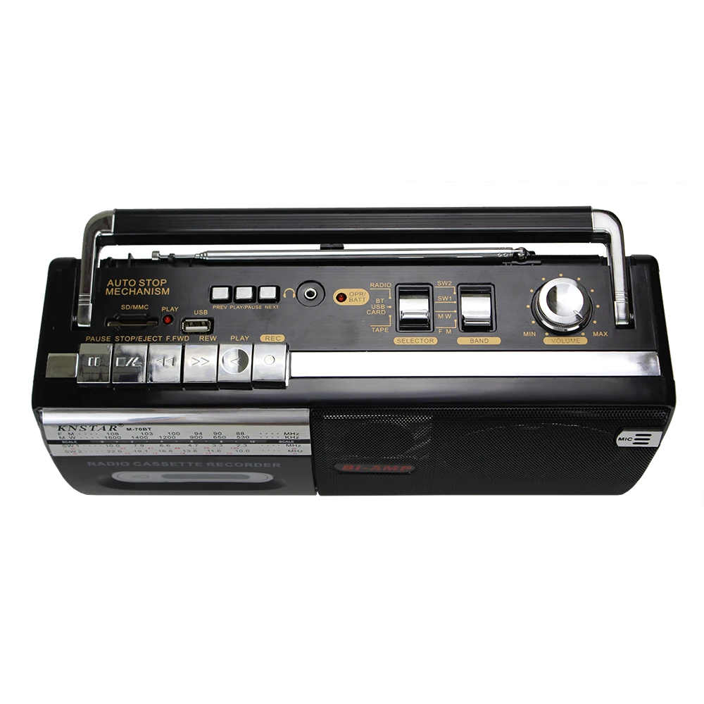 Hot selling desktop cassette recorder player M-70BT portable AC DC operated tape player with AM FM radio