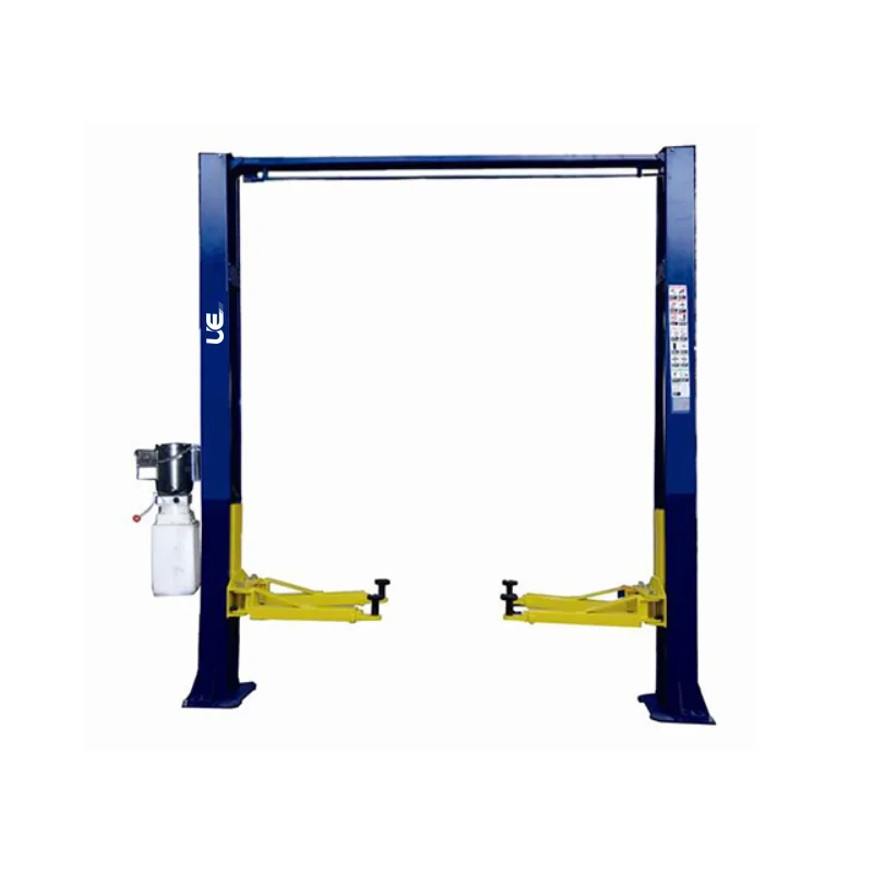 UE-2P5T 5T Hydraulic Single Side Manual Unlock Overhead Baseless Clear Floor Gantry 2 poles Vehicle Elevator 2 Post Car lift