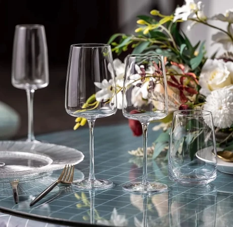 Crystal Glass Transparent Light White Wine Goblet Set