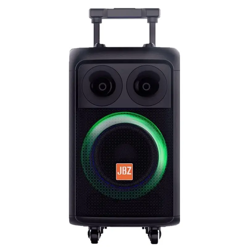 JBZ Live series 8-inch BT Speaker 0818 With LED lights Outdoor Portable Trolley Speaker, wooden player