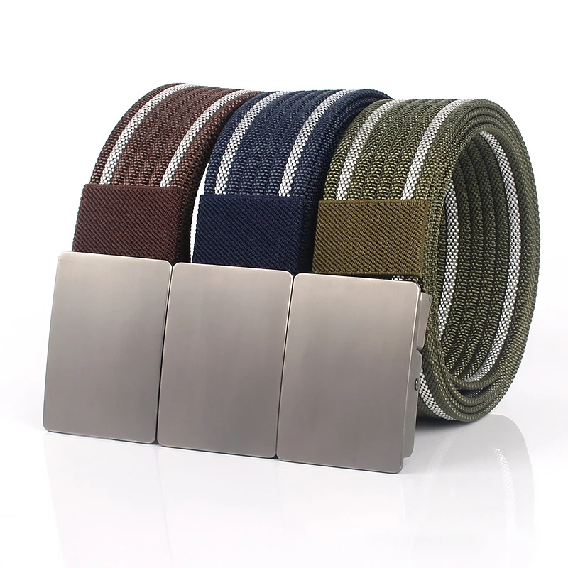Customize Fashion Polyester Sports Nylon Belt Alloy Buckle Braided Fabric Belt Outdoor mens Golf Belt