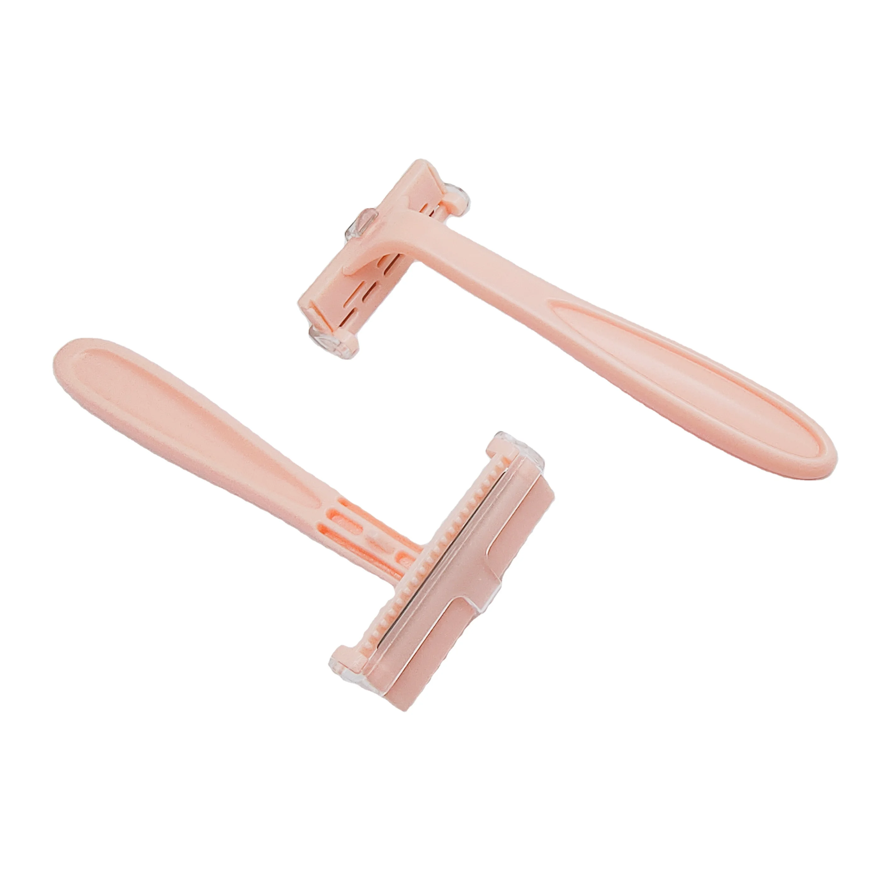 Replaceable Lady hair removal shaving knife single use pink and orange razor for woman  1 pieces