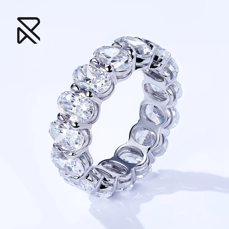 2022 Rochime Fashion oval tennis baguette diamond ring sterling silver 925 jewellery s925 gold plated CZ wedding ring