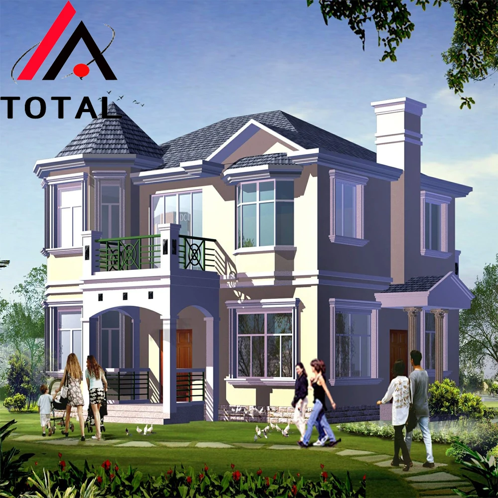 Customized light steel Villa prefab house used for hotel, house and Villa