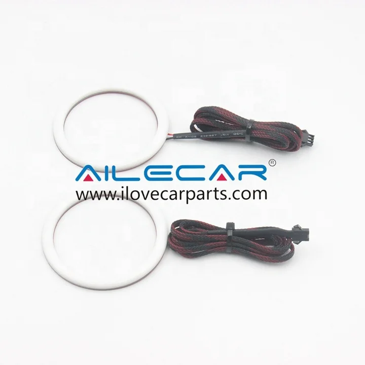 AILECAR 5V White Coating LED Halo Angel Light Eye 90MM * 4PCS RGBW + Turn Yellow Light LED Chip SK6812 Angel Lights For Cars