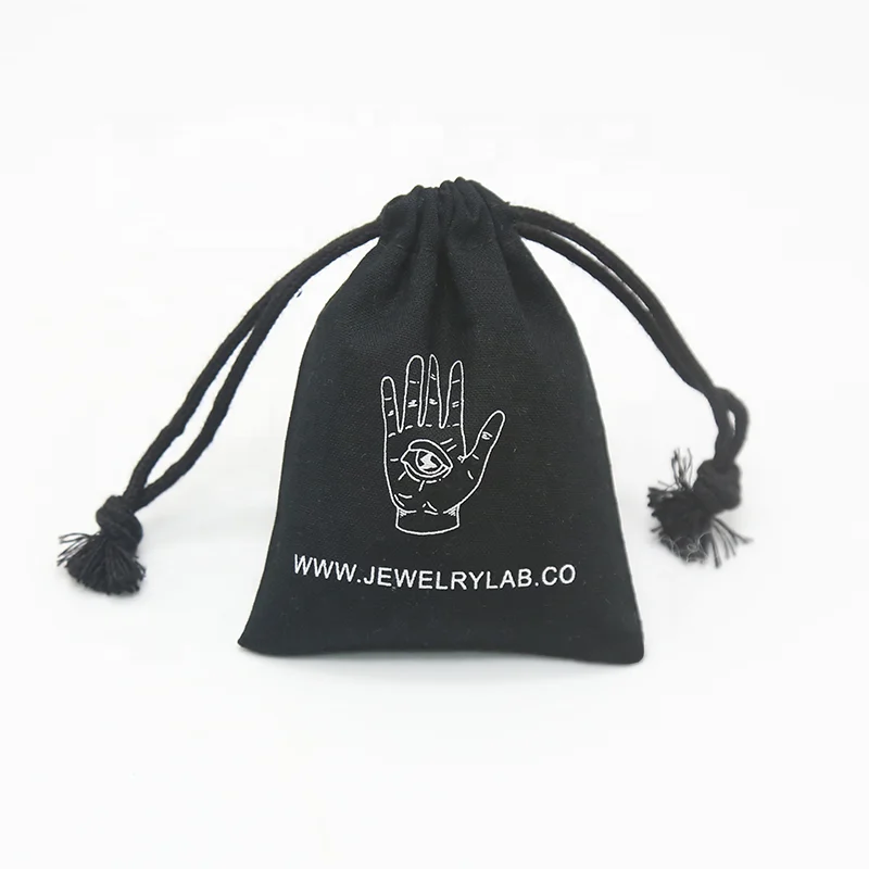 Small Fabric Packaging Drawstr Cotton Pouch Drawstring Cotton Jewelry Sachet Logo Pouch
