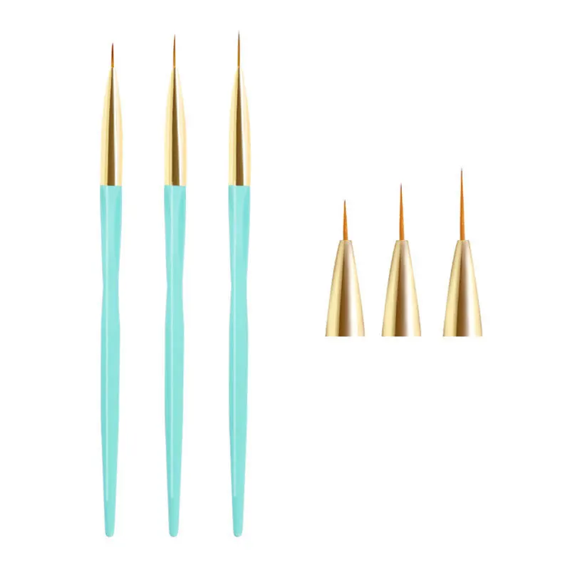 3Pcs French Stripe Nail Art Liner Brush Set 3D Tips Line Stripes DIY Drawing Pen UV Gel Brushes Painting Pen Manicure Tools