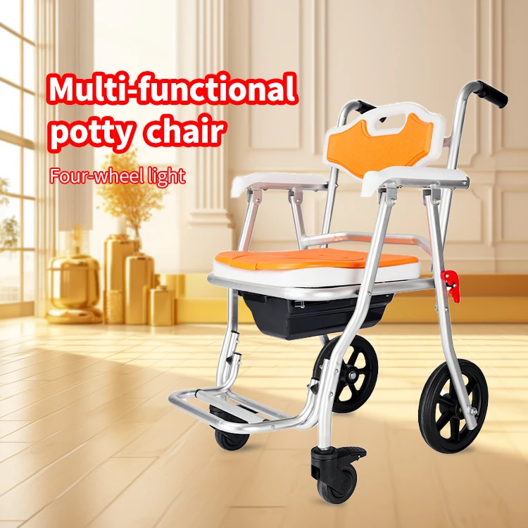 New arrival bathroom safe equipment foldable elderly shower chair wholesale folding commode toilet chair for elderly