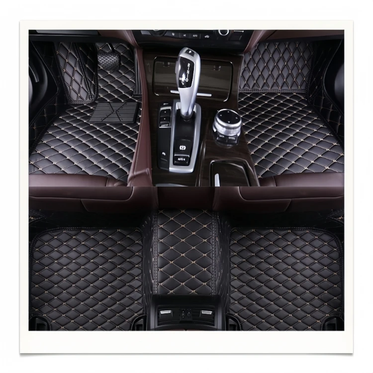 Leather 5D Car Foot Mats For Honda Civic oyota Chevrolet Hyundai Complete Leather Non-Slip Sport Luxury Foot Mats