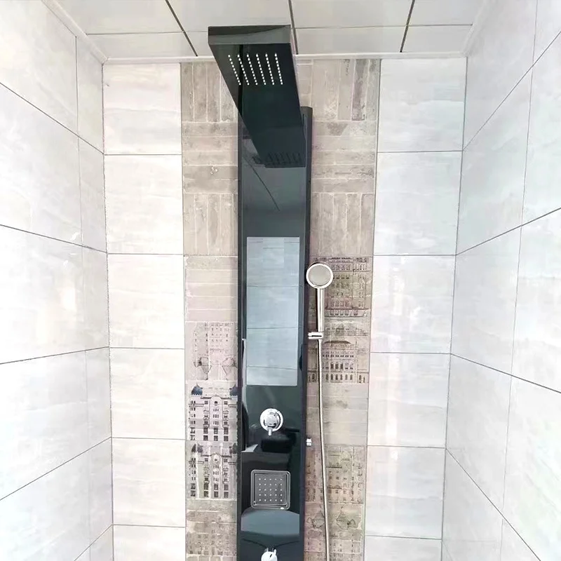 Integrated Wall Mounted Water Saving SPA Shower Column Panel sets with Instant Heating Tankless Electric Hot Water Heater