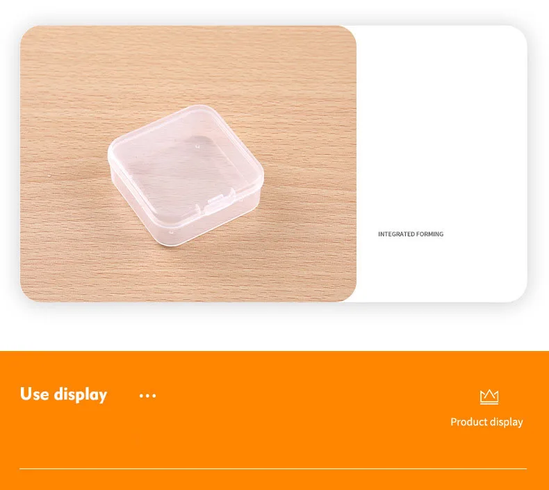 Square High Transparent Plastic Storage Box Jewelry Beaded Spare Parts Fishing Gear Earplugs Storage Small Square Box