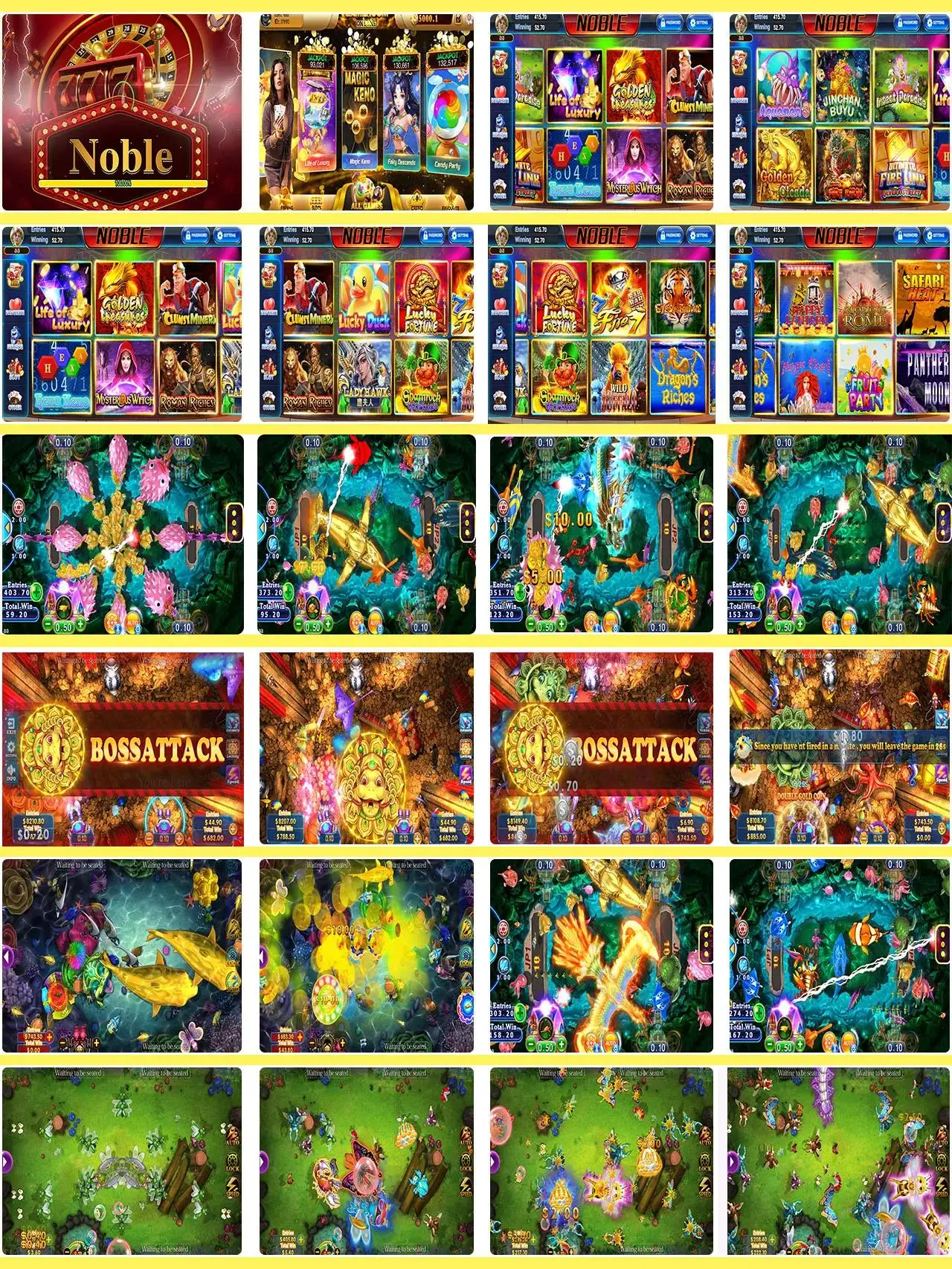 OEM ODM Online Game Play Noble Golden Dragon Fire Kirin Ocean King 3 S-lot Fishing Game App Software