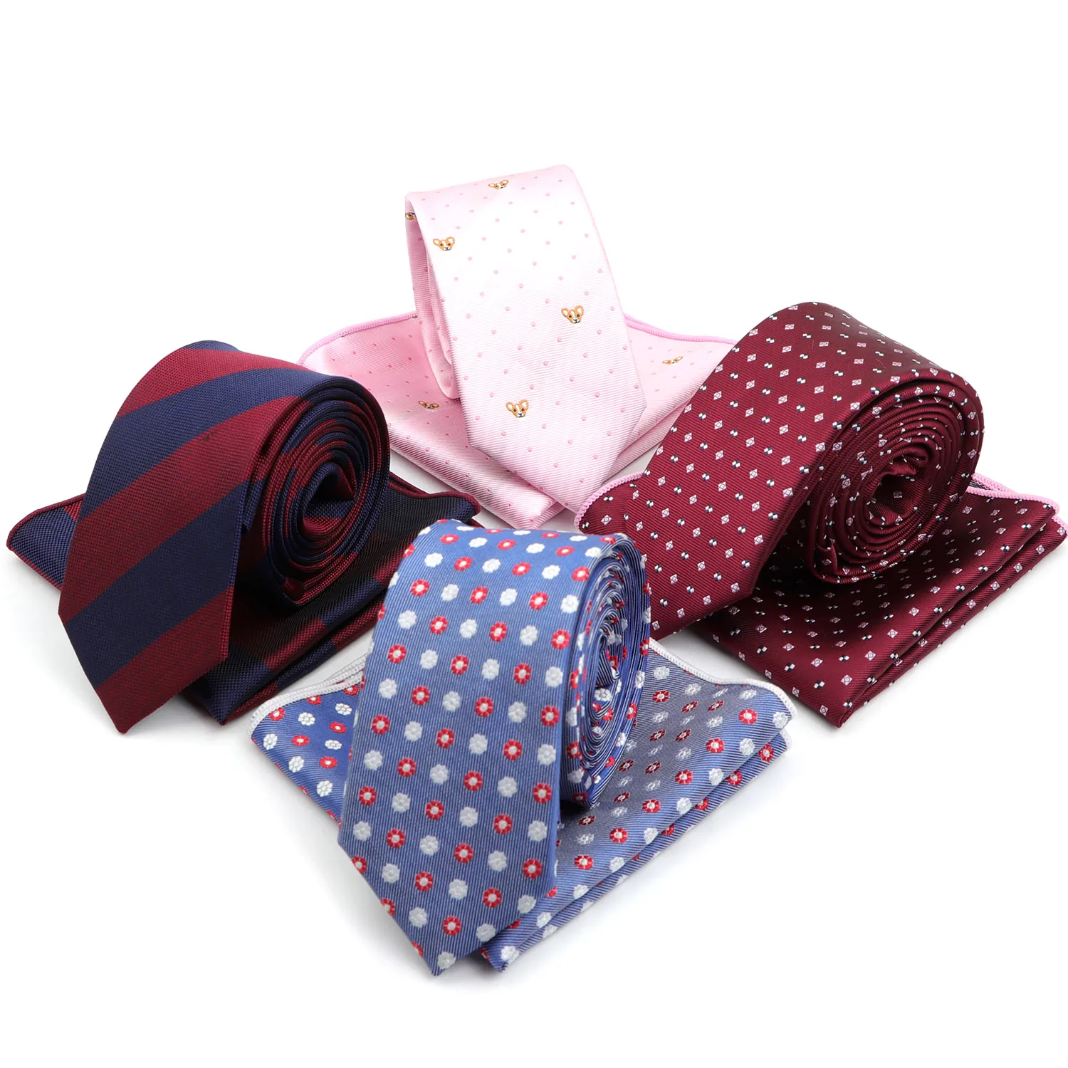 Men Suits Polyester Designer Pocket Square Woven Printing Pocket Square Hankies Business Casual Pockets