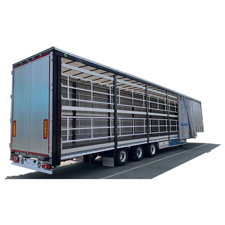 OTTC Certified Tri Axle Curtain Side Semi-Trailer Steel Truck Trailer with Aluminum Door and 12R22.5 Tyre