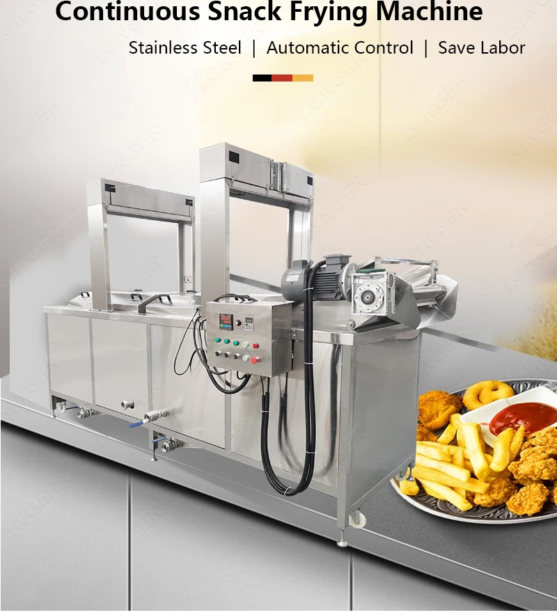 Factory Price Snack Food Onion Crisps Chicharon French Fries Frying Banana Plantain Frites Cassava Potato Chips Fryer Machine