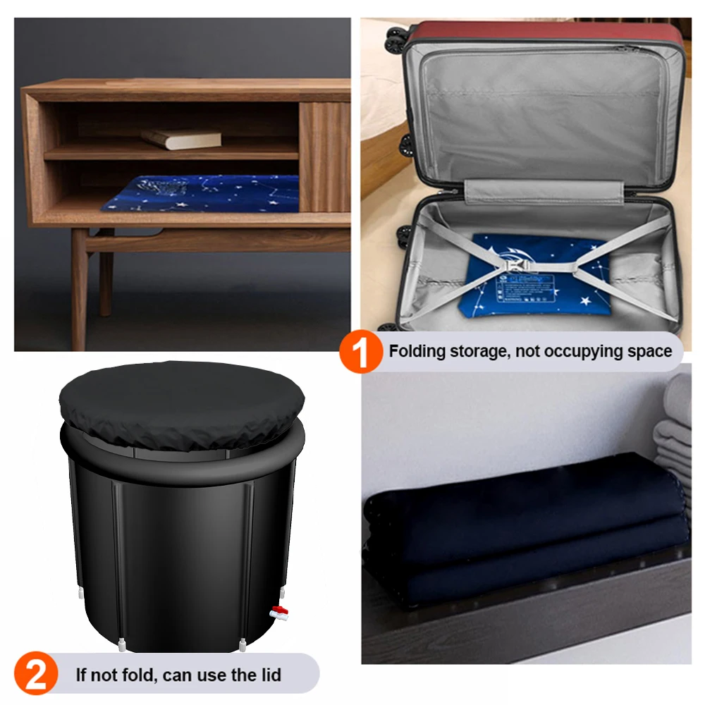 Factory OEM Portable Folding Inflatable Ring Ice Bath Tub Soaking Bathtub for Adult