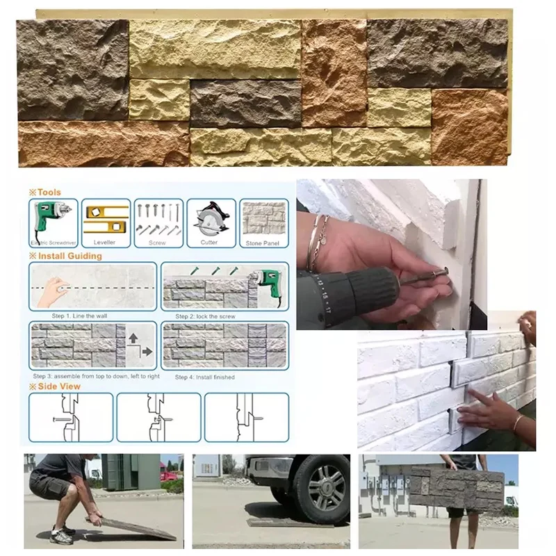 Polyurethane Beauty Cheap Decorative Wall Panel PU cultural stone wall panel stone trim for house wall