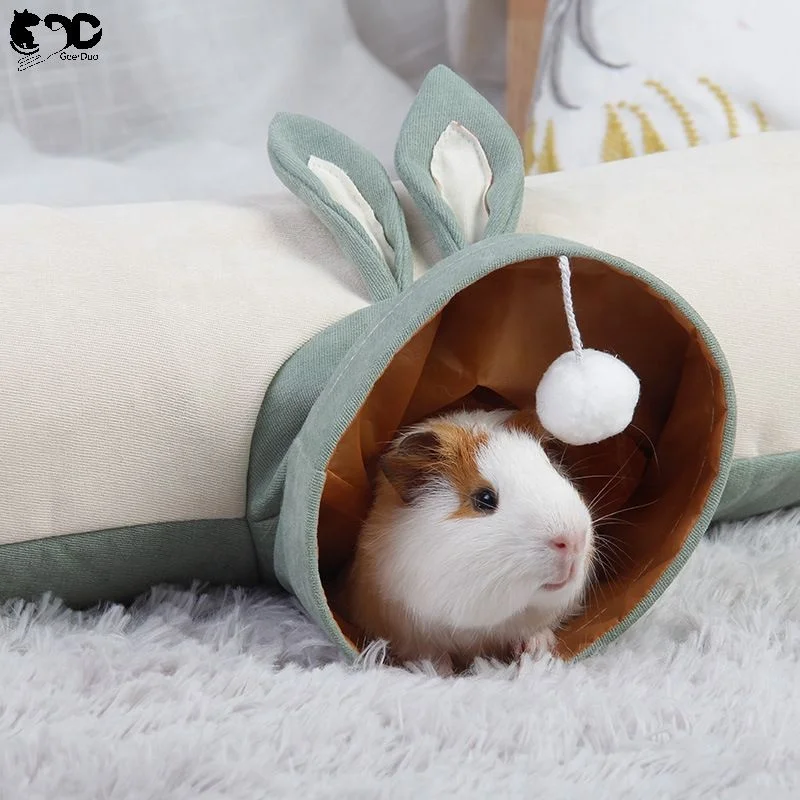 GeerDuo 3 Way Foldable Plush Collapsible Rabbits Hedgehog Rat Chinchillas Guinea Pig Pet Tunnel Toy Cage