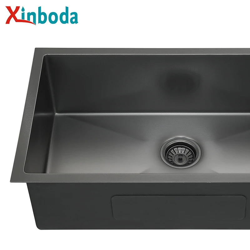 Hot sales SUS304 Stainless steel 16 Gauge black undermount kitchen sink