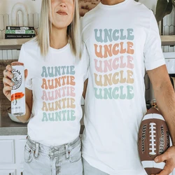 Hot Summer Mommy and Me Outfits Custom Auntie Uncle Printed Tops Oversize T-shirt 100% Cotton Casual Family Matching Clothing