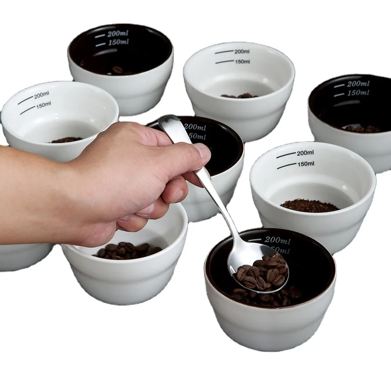 Coffee  measuring bowl cupping cup U-shaped evaluation cup 200ML coffee cup with measuring spoon