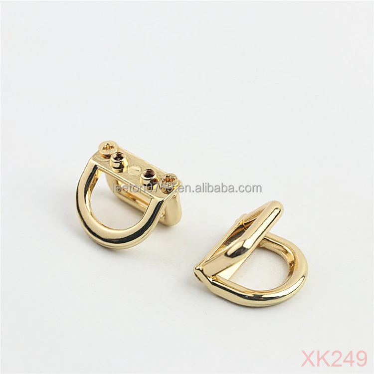 Stock supply 17mm zinc alloy double D ring buckle for leather bags