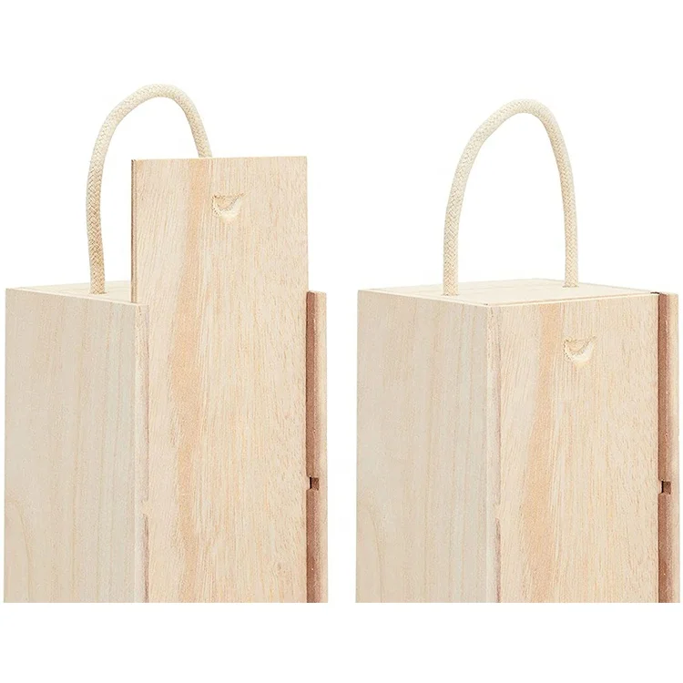 Unfinished Pinewood Gift Box Blank Wooden Wine Gift Box for Wine Storage