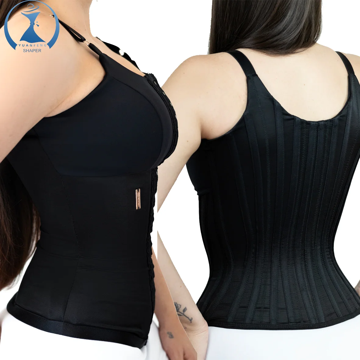 YUANFENG Womens plus size Waist Trainer Latex Waist Cincher Corset Belly Wrap Bustier Hourglass Post Surgery Adjustable Strap