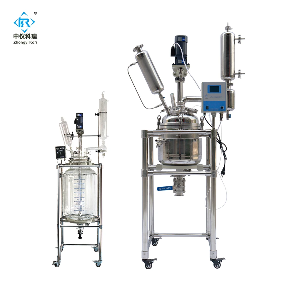 Lab Pilot Plant Chemical Pyrolysis Glass Reactor Jacketed Reaction Vessel Mixing Tank with