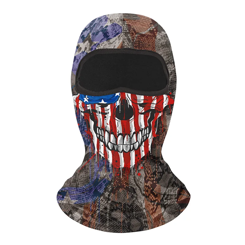 Dropshipping Ghost Skull Face Pattern Breathable Windproof Anti-UV Halloween Cosplay Cycling Balaclava Custom Logo