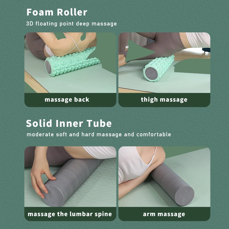 Sanfan factory fitness foam yoga massage roller premium long foam roller 2 in 1 compressive womens exercise foam roller