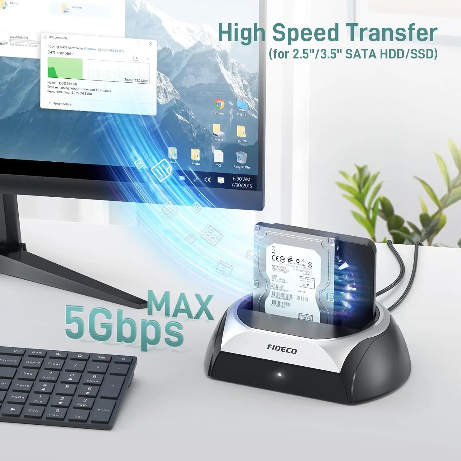 2024 factory new design product usb c for M2 ngff nvme sata 2.5inch 3.5inch ssd with fan hdd docking station