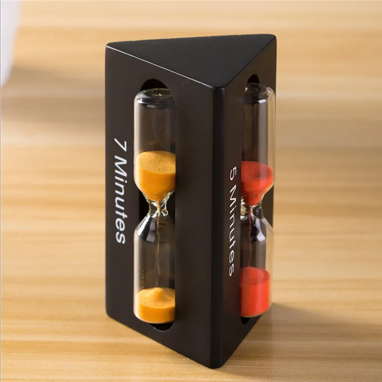 Wholesale high quality 3/5/7 minute small thin wood glass crystal creative home crafts hourglass