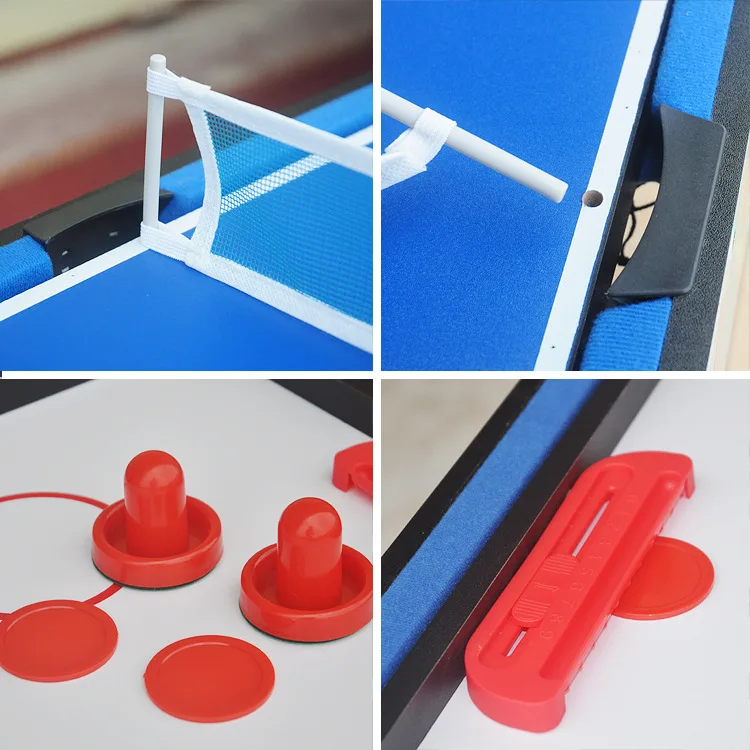 hot selling Home entertainment 4 in 1 table game set pool game with soccer table and air hockey  and PingPong game