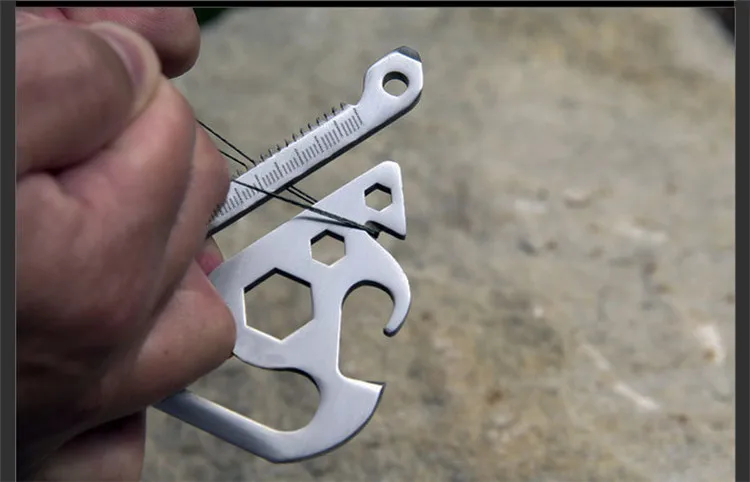 Multi-Function Keychain Outdoor Portable EDC Gadget Stainless Steel Hex Wrench Opener