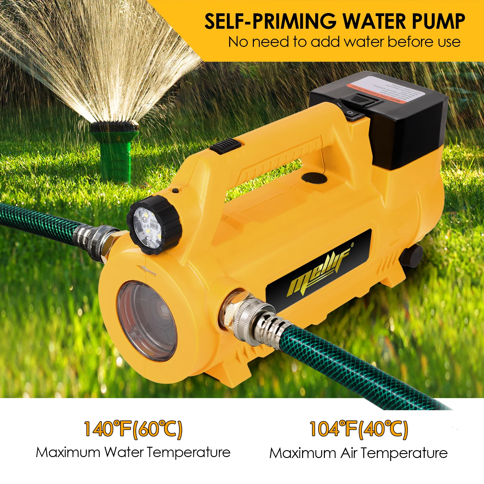 Беспроводной насос для перекачки Mellif аккумулятора Dewalt/Mellif 20 В (макс.) (без аккумулятора) портативный самовсасываю