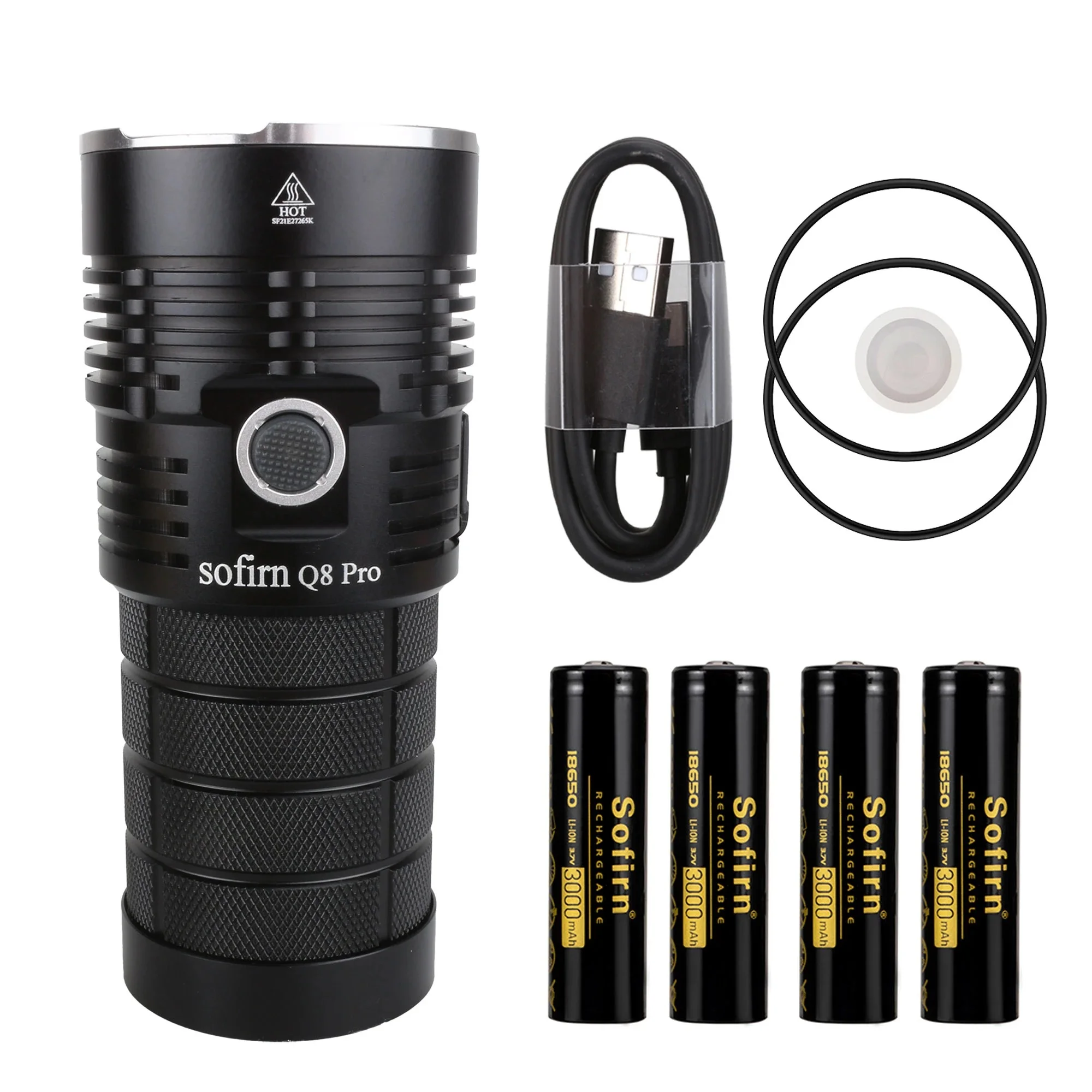 Cheapest High Quality 11000 Lumens Super Bright USB Charging Flashlight 4*18650 Battery